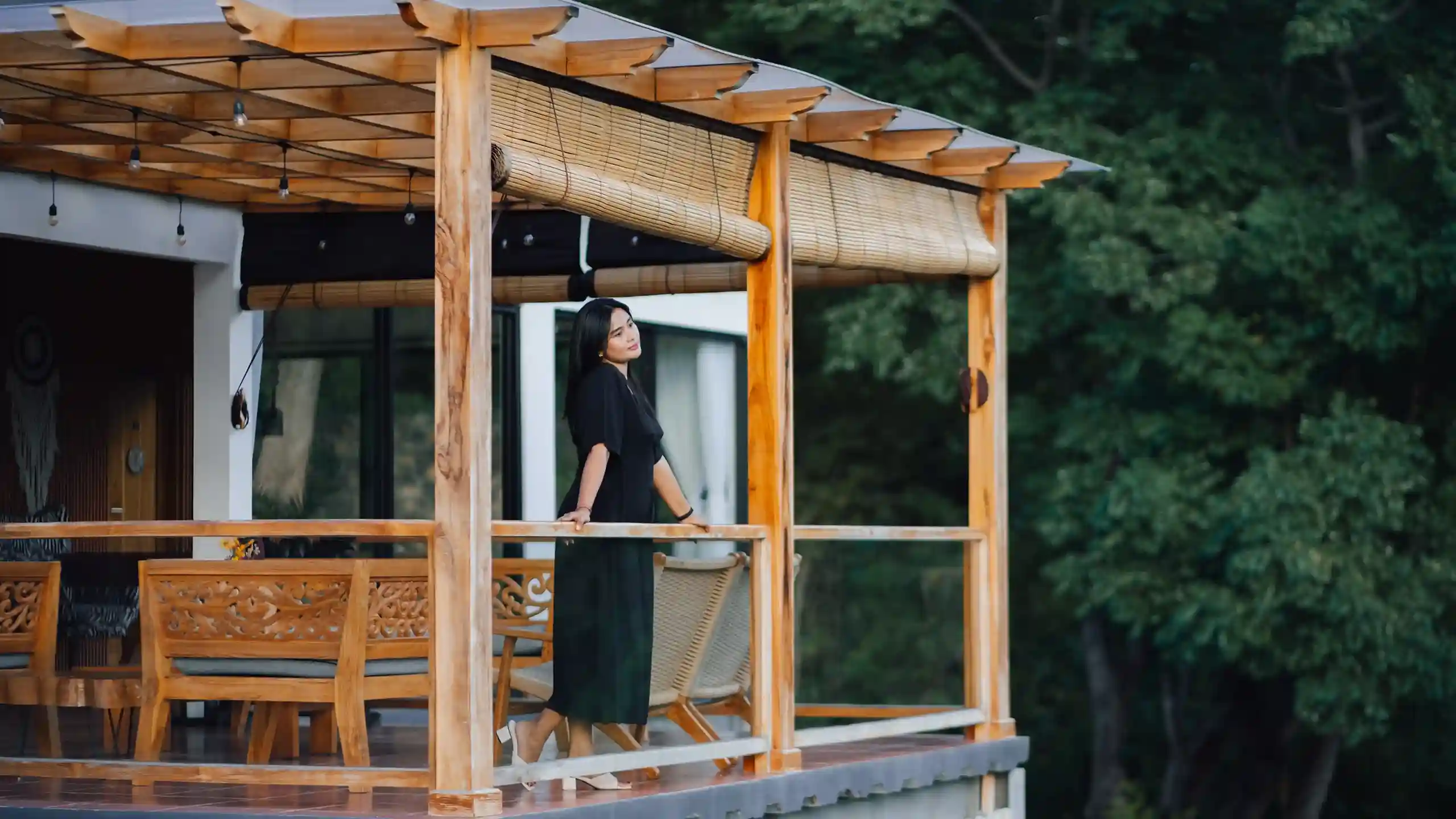 Woman Enjoying The View at Dream Catcher Villas